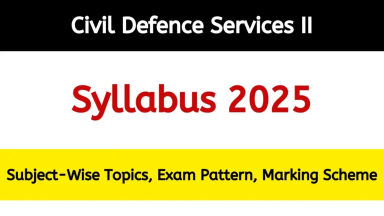 Civil Defence Services II Syllabus