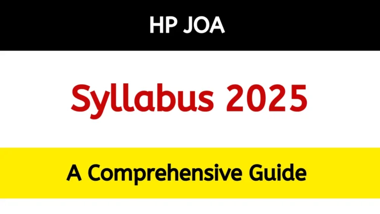 HP JOA Syllabus 2025