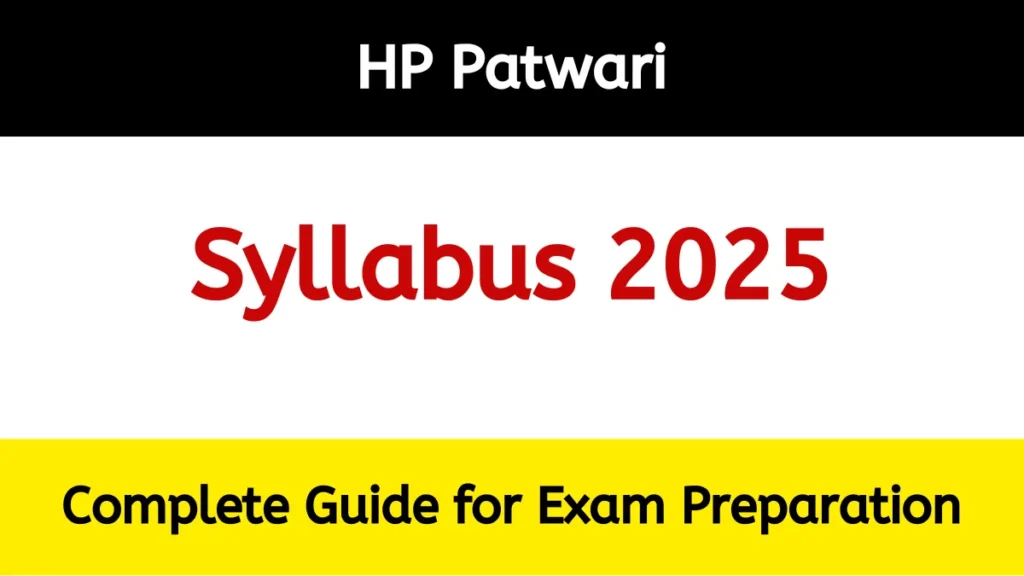 HP patwari Syllabus