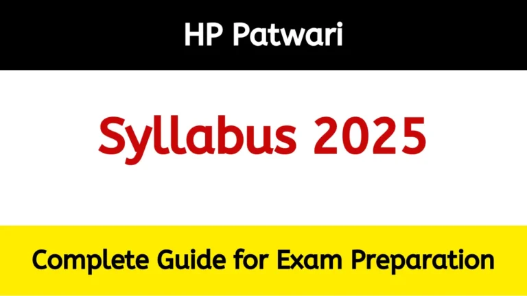 HP patwari Syllabus