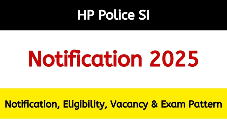 HP Police SI Notification 2025