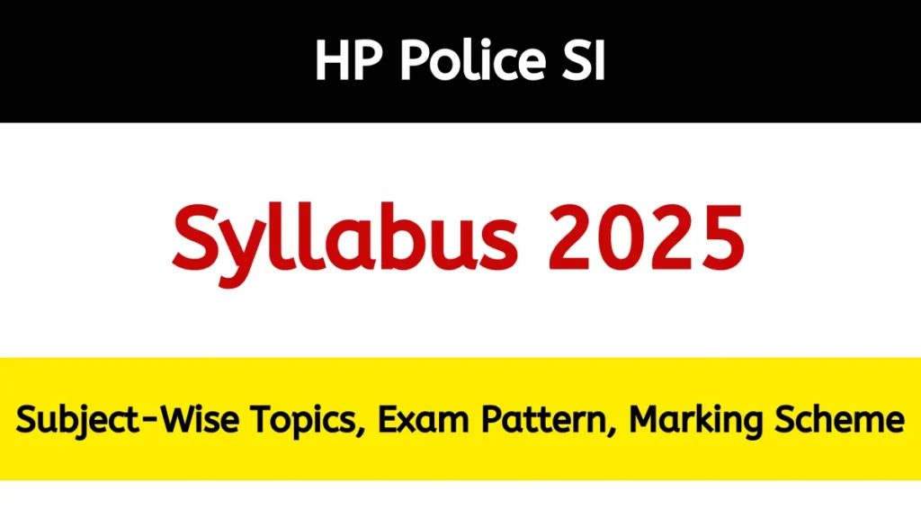 HP Police SI Syllabus