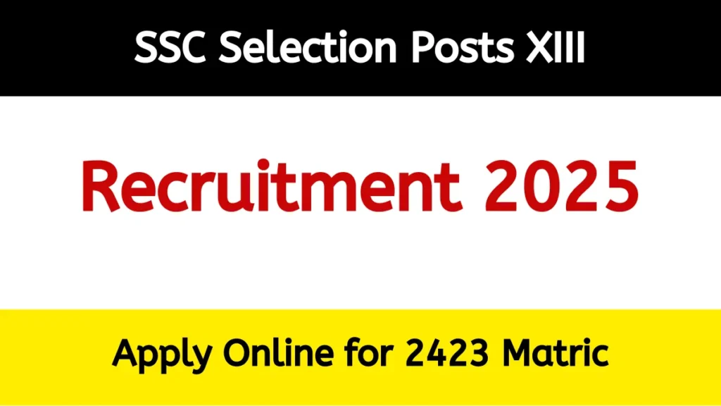 SSC Selection Posts XIII