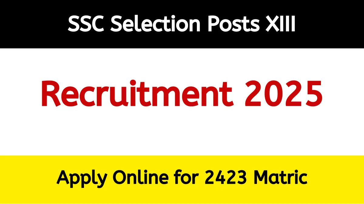SSC Selection Posts XIII